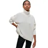 Kadın Sweaters Sweater Belvesek Örgü Kış Kış Kıyısı Katı Kalın Sıcak Uzun Kollu Küley Külük Jumpers Üstleri