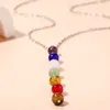 Hänge halsband 7 chakra pärlor sten hänge halsband kvinnor yoga helande balansering maxi chakra choker armband bijoux femme smyckesuppsättning