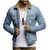 Uomo Azzurro Inverno Jean Giubbotti Capispalla Cappotti di jeans caldi Uomo Fodera di lana blu Più spessa Giubbotti di jeans invernali Taglia S-XXL 240103