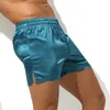 Mens Satin Silky Boxers Shorts Underbyxor Loose Boxer Briefs Underwear Sleep Lounge Pyjamas Bottoms Casual Swim Trunks Badkläder 240103