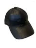 Ball Caps Autumn And Winter PU Baseball Cap Women All Embroidered Letter Visor Leather Big Head Around The Face Small Men