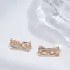 Kinel brincos inovadores 585 rosa cor de ouro mulher gota luxo geometria recorte natural zircão moda vintage jóias