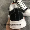 Mihara Maison Yasuhiro Tasarımcı Yürüyüş Tuval Ayakkabı Ayakkabı Toe Cap Mmy Moda Deri Siyah Beyaz Spor Ayakkabı Düz ​​Somunlar Açık Jogging Yürüyüş Ayakkabı 35-44