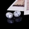 Stud Earrings ThreeGraces Trendy Purple White Cubic Zirconia Crystal Big Oval CZ For Women Fashion Daily Party Jewelry E1447