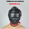 BDSM Mask BlindfoldLeather Breathing Hole Role Playing HoodPadded over Mouth and Ears BondageSex Toys For Couples 240102