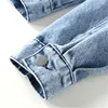 Kvinnors jackor damer beskurna bf ytterkläder design våren pu lapptäckkläder smala toppar grundläggande kvinnor blå denim vintage all-match rockar