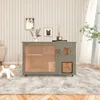 Cage de porte-chat en bois massif, grand espace, porte en verre, armoire de chalet