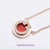 High Quality Tifannissm Stainless Steel Designer Necklace Jewellery T Family Circle Double with Diamonds White Shell Silver and Small Have Original Box