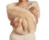 Écharpes d'hiver écharpe Wrap femmes Capes couleur unie doux élégant haussement d'épaules chaud fausse fourrure châle mariage Bridal3646564