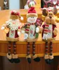 3pcsset süper sevimli Noel peluş oyuncak uzun bacak oturma Noel Baba Snowman Ren Geyiği Bebek Noel Süsleri5876828