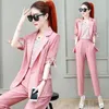 Women's Two Piece Pants 2024 Spring And Autumn Korean Fashion Casual Suit Small Coat Foreign Style Elegant Three Set