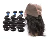 الشعر البشري الماليزي 3 حزم مع 360 من منتجات الشعر الأمامية الجبهة