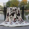 Blankets Winter Thickened Raschel Weighted Blanket Leopard Print Double Layer Throw Futon Warm Soft Duvet