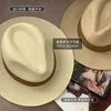 Panama chapeau de paille unisexe haut Fedora grande circonférence de la tête pare-soleil Protection Uv Allmatch mode réglable respirant 240102