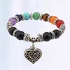 Charm Bracelets TENDYCOCO Chakra Heart Natural Agate Stones For Yoga Sports Jewelry Birthday Gift