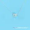 Tifannissm Pendant Necklac Best sell Birthday Christmas Gift T Family Double Ring Series s925 Sterling Silver Couple Collar Chain Have Original Box