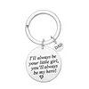 Porte-clés pour femmes et hommes, lettre I'll Aways Be Your Little Girl, en acier inoxydable, cadeau d'anniversaire pour père, Souvenir, vente en gros