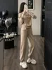 Женские брюки из двух предметов, осенние бархатные повседневные спортивные костюмы, женские модные толстовки с капюшоном 2024, топы, комплекты с эластичной резинкой на талии, наряд