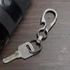 Necklaces Real Titanium Key Chain Men Edc Lightweight Titanium Keychain Hanging Buckle Key Rings Quickdraw Tool Highquality Carbiner