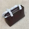 lo stesso stile pendolarismo semplice borsa in pelle di vacchetta scamosciata Lcu Row manico per borse tote di grande capacità