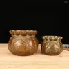 Figurines décoratives Collection Antique chinoise Corne d'abondance Cylindre de bénédiction Sculpture Métal Bronze Réservoir de stockage Art Décoration de la maison Artisanat