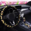 Capas de volante 3pcs margarida flor capa de carro engrenagem de freio de mão auto decoração interior acessórios universais