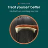 Mr. Green Comber naturalne drewno z strukturą łączenia rogu drobne zęba Włosy grzebień przeciwstatyczny akupunktura Punkt Masażowy Prezent 240102
