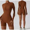 女性用トラックスーツZipper One-Piece Jumpsuit Outfit Fitness Dance Sport Yoga Set Long Sleeve Bodysuit Workout Women for Women Sportwear set J240103