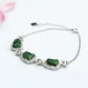 Strand Haute Qualité A Myanmar Jadeite Pixiu Bracelet S925 Argent Sterling Certifié Birmanie Jades Pixui Bracelets De Richesse Et De Protection