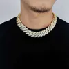 Mens Cubaanse Link Chain Goud Verzilverd Bling Miami Cubaanse Ketting Diamanten Ketting voor Mannen 20 MM Iced Out hip Hop Sieraden