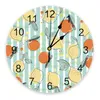 Zegary ścienne rośliny kwiatowe Bloom Owoc Sypialnia Zegar duży nowoczesny kuchnia jadalny okrągły salon zegarek dekoracja domu