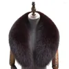 Шарфы, супер большой меховой воротник для женщин и мужчин, черный натуральный шарф, женское зимнее теплое меховое пальто с воротником, 80-120 см