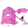 3 couleurs Fétiche Cuir Total Lockdown Bondage Hood avec Silicone Bouche Gag Gode Ouvrable Masque Pour Les Yeux Esclave Jeux Pour Adultes Sex Toys 240102