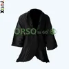 Women's Jackets YUDX Miyake Pleated Cardigan Batwing Sleeve Jacket Chinese Style Loose Plus Size Causal Coats 2024 Fall