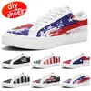 Low One Star 1910 Maßgeschneiderte Schuhe Liebhaber DIY Schuhe Freizeitschuhe Männer Frauen Schuhe Outdoor Sneaker Sport The Stars and the Stripes weiß große Größe EUR 35-48