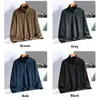 Pulls pour hommes demi-fermeture éclair sweats automne printemps couleur unie col roulé hauts pull plus épais pour homme à capuche 5XL