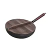 Pans Wok Pan Household Long Handle With Lid For Induction Electric Gas 12inch Vegetable