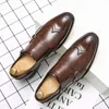 Appartements robe fait à la main hommes d'affaires de mariage en cuir formel homme bureau mâle mâle hremptable oxfords costume chaussures 38-48 240102 147