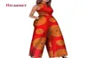 2018 African Print Women Jobsit Oneck Sleeps jesień seksowne romper szerokie spodnie nóg afrykańskie damskie kombinezony rompers wy22448027643