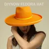 Fedora Hat For Women Men Luxury Big Brim Panama Jazz Heart Top Design Classic Gentleman Elegant Wholesale 240102