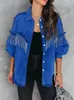 Vestes Femmes Denim Veste Femmes 2024 Bleu Jean Femme Mode Coréenne Lâche Casual Printemps Automne Rose Manteau Tassel Vintage Vêtements