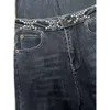 Herfst/winter nieuwe stijl modieuze letter kraal elastische slim fit kleine voet damesjeans