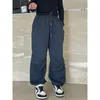 Trousers Girls Pleated Workwear Pants For Autumn 2024 Children's American Jazz Dance Loose Wide Leg Parachute