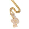 テニスチェーン付きのUwin Baguetteczの文字を表示するCubic Zirconia Intial Name Necklace Jewelry Hip Hop Necklacesドロップ配送