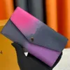 7A Hochwertige Designer-Tasche für Damen, 3 Farben, Farbverlauf, lange Geldbörsen, Designer-Geldbörsen, Luxus-Damen-Herren-Ledertaschen mit Box, Geldbörse, Kartenhalter 81276