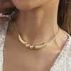 Choker Creative Golden Texture Ball Necklace For Women Niche Design Versatile Women's Birthday Party Gift Jewelry Wholesale Direct Sale