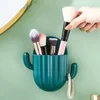 Storage Boxes Detachable Self Adhesive Cosmetic Organizer Punchless Wall Mounted Combs Brushes Makeup Sundries Cactus Shaped Rack