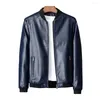 Herrjackor 2024 Autumn Leather Jacket Bomber Motorcykel Män Biker PU Trend Casual Slim Baseball Fashion Male Clothes