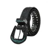 Ceintures boucle taille pour les passionnés de moto ceinture réglable Cowboy Cowgirl adolescents jean jupe ceinture J78E