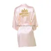 Accueil Vêtements Fête d'anniversaire Queen Squad Robes Satin Pyjamas Robe de chambre Robe de chambre personnalisée 210924 Drop Delivery Garden Wear Dhmpi